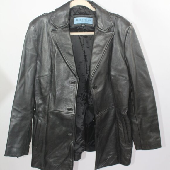 Women's Kenneth Cole Reaction Vintage Leather Jacket Size Large - Picture 1 of 9